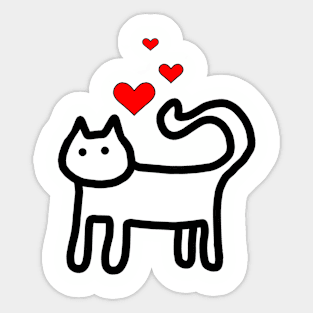 Valentines Day Cat Sticker